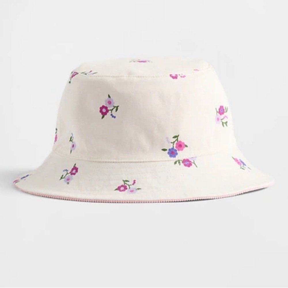GAP Cream Bucket Hat with Pink Floral Print